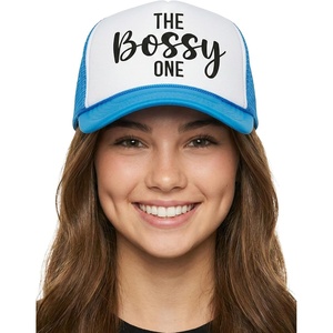 image:imageFunky Junque Bachelorette Trucker Hat for Women  Bride Squad Foam Mesh Cap Bridal Party FavorsThe Bossy One  AquaWhite