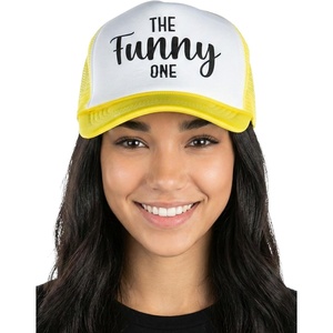 image:imageFunky Junque Bachelorette Trucker Hat for Women  Bride Squad Foam Mesh Cap Bridal Party FavorsThe Funny One YellowWhite