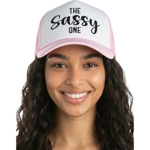 image:imageFunky Junque Bachelorette Trucker Hat for Women  Bride Squad Foam Mesh Cap Bridal Party FavorsThe Sassy One  Light PinkWhite