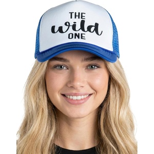 image:imageFunky Junque Bachelorette Trucker Hat for Women  Bride Squad Foam Mesh Cap Bridal Party FavorsThe Wild One Royal BlueWhite