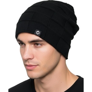 image:imageFunky Junque Basics Slouchy Beanie for Men  Warm Winter Fleece Lined Knit Slouch Hat Skull Cap Toboggan for Men amp WomenBlack