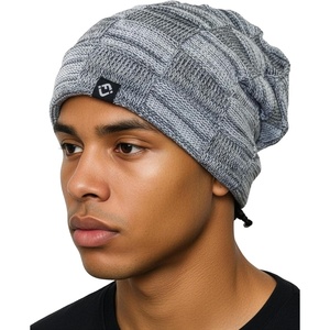 image:imageFunky Junque Basics Slouchy Beanie for Men  Warm Winter Fleece Lined Knit Slouch Hat Skull Cap Toboggan for Men amp WomenLight Grey