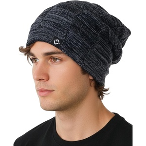 image:imageFunky Junque Basics Slouchy Beanie for Men  Warm Winter Fleece Lined Knit Slouch Hat Skull Cap Toboggan for Men amp WomenNavy