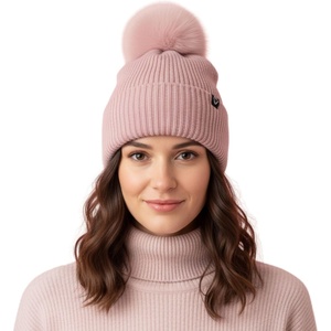 image:imageFunky Junque Basics Womens Pom Pom Beanie Winter Hats Cute Soft Warm Stocking Caps Ribbed Knit Cold Weather Toboggan PompomPink