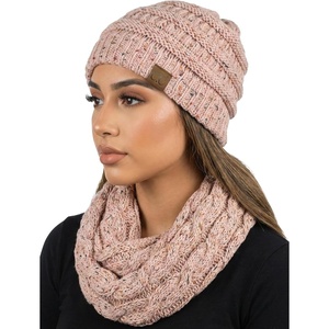 image:imageFunky Junque Beanie amp Infinity Scarf Gift Set  Matching Winter Accessories Sets for Women Soft Knit Hat and Scarf BundleA Confetti Indi Pink Design