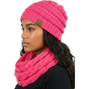 image:imageFunky Junque Beanie amp Infinity Scarf Gift Set  Matching Winter Accessories Sets for Women Soft Knit Hat and Scarf BundleCandy Pink