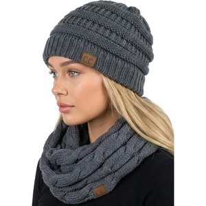 image:imageFunky Junque Beanie amp Infinity Scarf Gift Set  Matching Winter Accessories Sets for Women Soft Knit Hat and Scarf BundleCharcoal