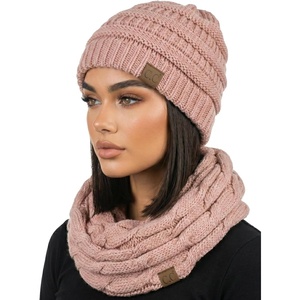 image:imageFunky Junque Beanie amp Infinity Scarf Gift Set  Matching Winter Accessories Sets for Women Soft Knit Hat and Scarf BundleIndi Pink