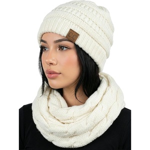 image:imageFunky Junque Beanie amp Infinity Scarf Gift Set  Matching Winter Accessories Sets for Women Soft Knit Hat and Scarf BundleIvory