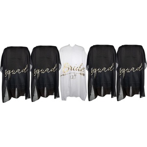 image:imageFunky Junque Bridal Beach Cover Up for Women  Bachelorette Party Shawl Wedding Bride Cover Up Wrap5 Pack 1 Bride White  4 Squad Black
