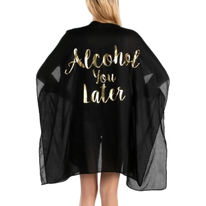 image:imageFunky Junque Bridal Beach Cover Up for Women  Bachelorette Party Shawl Wedding Bride Cover Up WrapAlcohol You Later  BlackGold