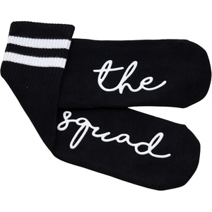 image:imageFunky Junque Bride Crew Socks Bachelorette Wedding Party Gift  Soft crewlength bride socks with chic bridal design for bachelorette parties spa days showers amp weddingsSquad Black