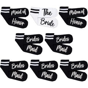 image:imageFunky Junque Bride Crew Socks Bachelorette Wedding Party Gift  Soft crewlength bride socks with chic bridal design for bachelorette parties spa days showers amp weddings8 Pack the Bride  Maid of Honor  Matron of Honor  5 Bridesmaid