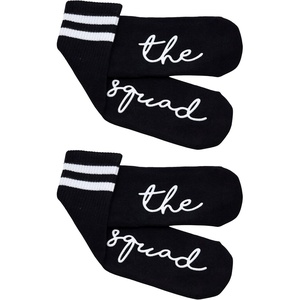 image:imageFunky Junque Bride Crew Socks Bachelorette Wedding Party Gift  Soft crewlength bride socks with chic bridal design for bachelorette parties spa days showers amp weddings2 Pack the Squad Black