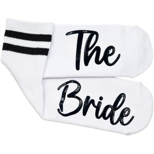 image:imageFunky Junque Bride Crew Socks Bachelorette Wedding Party Gift  Soft crewlength bride socks with chic bridal design for bachelorette parties spa days showers amp weddingsThe Bride White