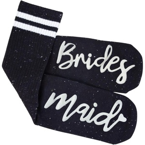 image:imageFunky Junque Bride Crew Socks Bachelorette Wedding Party Gift  Soft crewlength bride socks with chic bridal design for bachelorette parties spa days showers amp weddingsBridesmaid Confetti Black