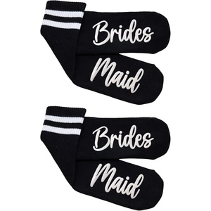 image:imageFunky Junque Bride Crew Socks Bachelorette Wedding Party Gift  Soft crewlength bride socks with chic bridal design for bachelorette parties spa days showers amp weddings2 Pack Bridesmaid Black