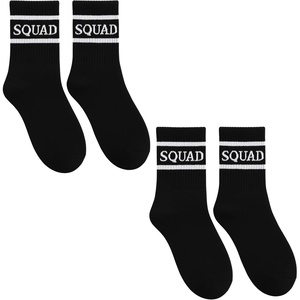 image:imageFunky Junque Bride Squad Crew Socks Bridal Party Bachelorette Squad Set  Cotton crewlength socks with white bride lettering for bachelorette parties bridal showers weddings amp squad keepsakes2 Pack  Squad Black