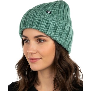 image:imageFunky Junque Chunky Knit Wool Beanie for Men and Women Warm Winter Hat Unisex Stretchable Cuffed Ski CapGreen