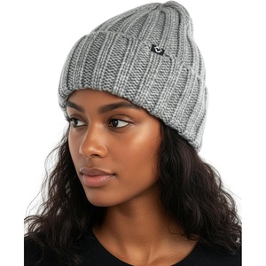 image:imageFunky Junque Chunky Knit Wool Beanie for Men and Women Warm Winter Hat Unisex Stretchable Cuffed Ski CapGrey