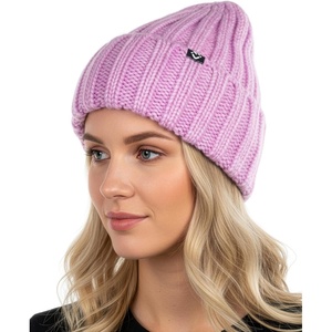 image:imageFunky Junque Chunky Knit Wool Beanie for Men and Women Warm Winter Hat Unisex Stretchable Cuffed Ski CapLavender