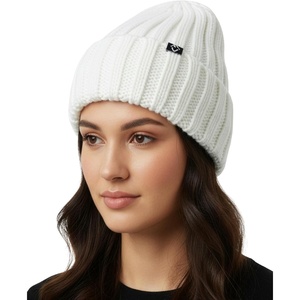 image:imageFunky Junque Chunky Knit Wool Beanie for Men and Women Warm Winter Hat Unisex Stretchable Cuffed Ski CapWhite