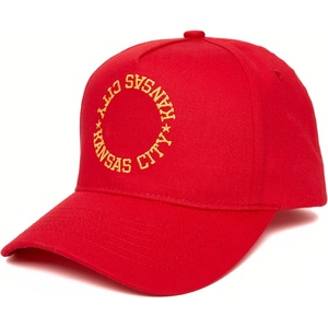 image:imageFunky Junque Embroidered Circle City Trucker Hat Mens Snapback Cap  Cotton trucker cap with embroidered city graphic for game day sports gifting amp everyday street styleKansas City  Red