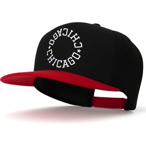 image:imageFunky Junque Embroidered Circle City Trucker Hat Mens Snapback Cap  Cotton trucker cap with embroidered city graphic for game day sports gifting amp everyday street styleChicago  RedBlack
