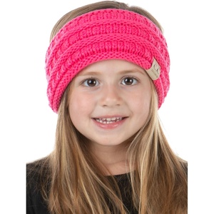 image:imageFunky Junque Exclusives Kids Ear Warmer Headband  Fleece Lined Winter Ear Wrap for Toddler Girls amp Boys Cozy Knit Head Warmer amp Earmuff Headband for Cold Weather  Candy PinkCandy Pink