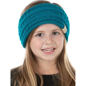 image:imageFunky Junque Exclusives Kids Ear Warmer Headband  Fleece Lined Winter Ear Wrap for Toddler Girls amp Boys Cozy Knit Head Warmer amp Earmuff Headband for Cold Weather  IvoryTeal
