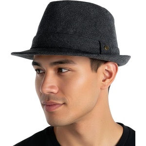 image:imageFunky Junque Fedora Hats for Men  Classic Wool Blend Trilby Dress Hat Short Brim Mens Fedoras for Formal amp Casual WearCharcoal