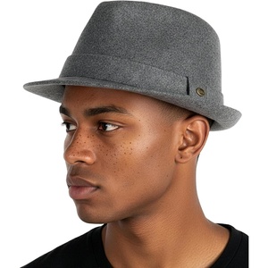 image:imageFunky Junque Fedora Hats for Men  Classic Wool Blend Trilby Dress Hat Short Brim Mens Fedoras for Formal amp Casual WearLight Grey