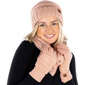 image:imageFunky Junque Hat Scarf Glove Set for Women  Matching Winter Set with Oversized Slouchy Beanie Infinity Scarf amp Cozy GlovesIndi Pink