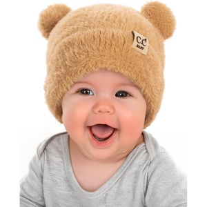 image:imageFunky Junque Infant Teddy Bear Beanie  Adorable Cozy Winter Knit Hat for Babies Warm Soft Baby Beanie CapCamel