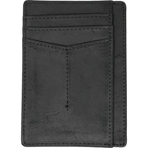 image:imageFunky Junque Mens Minimal Leather Wallet Slim RFID Blocking Card and ID Case Holder with Front ID Window BlackBlack Vintage