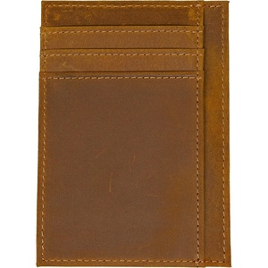 image:imageFunky Junque Mens Minimal Leather Wallet Slim RFID Blocking Card and ID Case Holder with Front ID Window BlackCamel