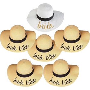 image:imageFunky Junque Paper Straw Sun Hat Packable Wide Brim Ponytail Hole  Lightweight paper sun hat with ponytail slot for the beach pool music festivals gardening amp boating1 Bride  5 Bride Tribe