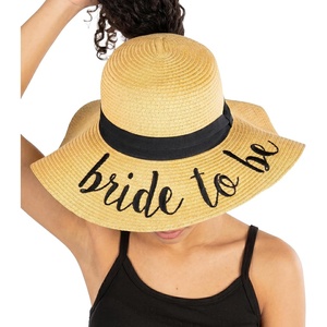 image:imageFunky Junque Paper Straw Sun Hat Packable Wide Brim Ponytail Hole  Lightweight paper sun hat with ponytail slot for the beach pool music festivals gardening amp boatingBride to Be