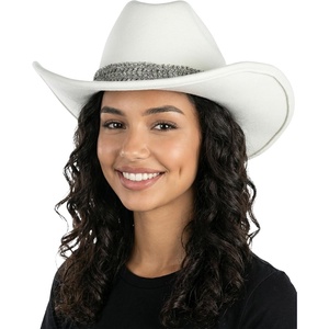 image:imageFunky Junque Rhinestone Cowboy Hat  Lightweight Sparkly Cowgirl Hat with Sun Protection Western Wear for WomenFelt W Glitter Stone Trim  Ivory