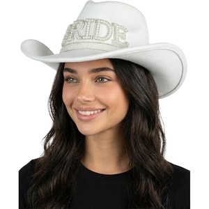 image:imageFunky Junque Rhinestone Cowboy Hat  Lightweight Sparkly Cowgirl Hat with Sun Protection Western Wear for WomenFelt W Pearl Bride