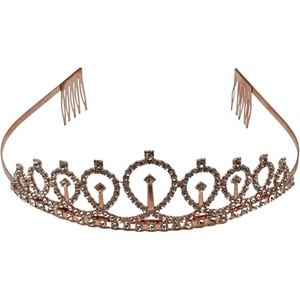 image:imageFunky Junque Rhinestone Tiara Crown Bridal Wedding Headband  Lightweight alloy tiara with sparkling rhinestones for weddings proms bachelorette parties amp bridal eventsRose Gold