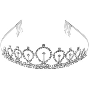 image:imageFunky Junque Rhinestone Tiara Crown Bridal Wedding Headband  Lightweight alloy tiara with sparkling rhinestones for weddings proms bachelorette parties amp bridal eventsSilver