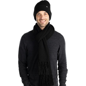 image:imageFunky Junque Scarf and Hat Set for Men and Women Ribbed Knit and Waffle Knit Warm AllSeason Winter AccessoriesWaffle Knit  Black