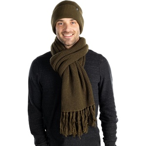 image:imageFunky Junque Scarf and Hat Set for Men and Women Ribbed Knit and Waffle Knit Warm AllSeason Winter AccessoriesWaffle Knit  Olive