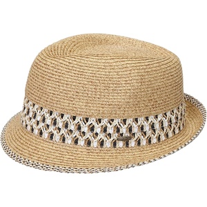 image:imageFunky Junque Short Brim Fedora Packable Sun Hat for Women  Adjustable Fedora sun hat with UPF 50 drawstring for vacations beaches festivals brunch amp garden partiesBrown