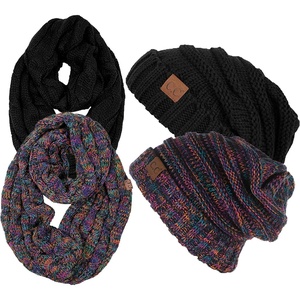 image:imageFunky Junque Slouchy Beanie amp Infinity Scarf Gift Set  Matching Winter Accessories Sets for Women Oversized Hat and Scarves2 Pack Black  Kaleidoscope 32
