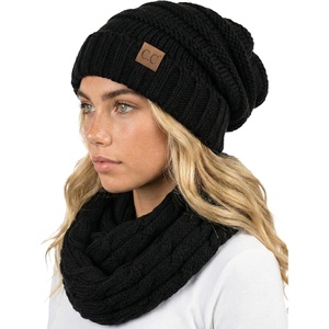 image:imageFunky Junque Slouchy Beanie amp Infinity Scarf Gift Set  Matching Winter Accessories Sets for Women Oversized Hat and ScarvesBlack