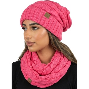 image:imageFunky Junque Slouchy Beanie amp Infinity Scarf Gift Set  Matching Winter Accessories Sets for Women Oversized Hat and ScarvesCandy Pink