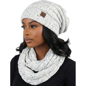 image:imageFunky Junque Slouchy Beanie amp Infinity Scarf Gift Set  Matching Winter Accessories Sets for Women Oversized Hat and ScarvesIvory Confetti