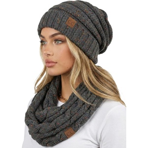 image:imageFunky Junque Slouchy Beanie amp Infinity Scarf Gift Set  Matching Winter Accessories Sets for Women Oversized Hat and ScarvesMelange Grey Confetti